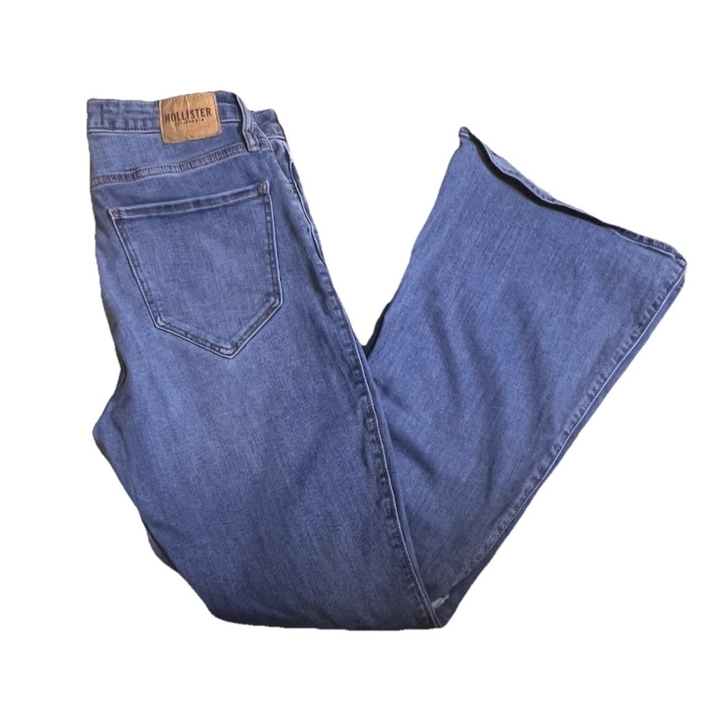 Hollister Curvy Jeans Womens 9S 29X30 Blue High Rise Vintage Flare Soft Stretch‎ - Picture 3 of 8